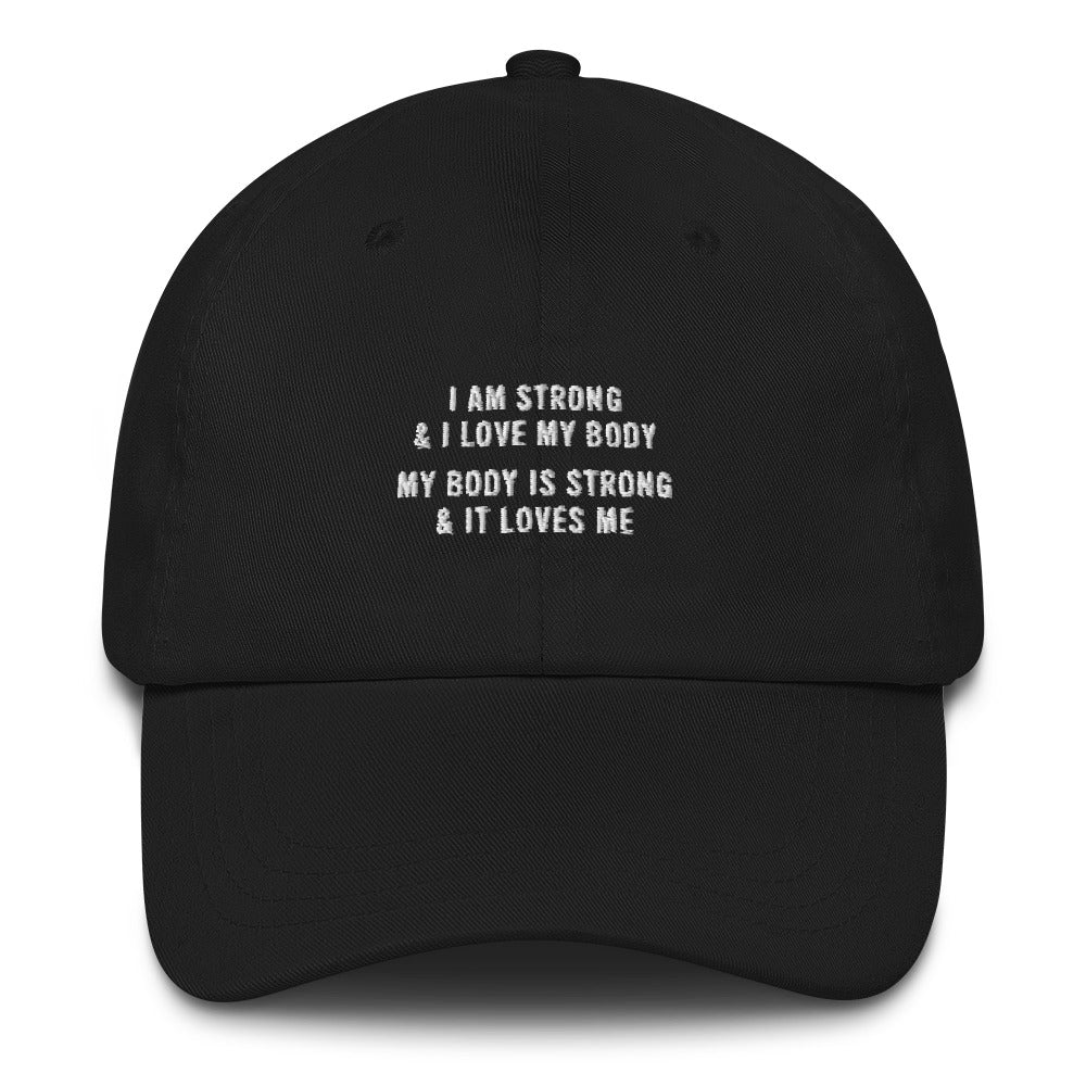 I Am Strong Dad Hat - Front Quote