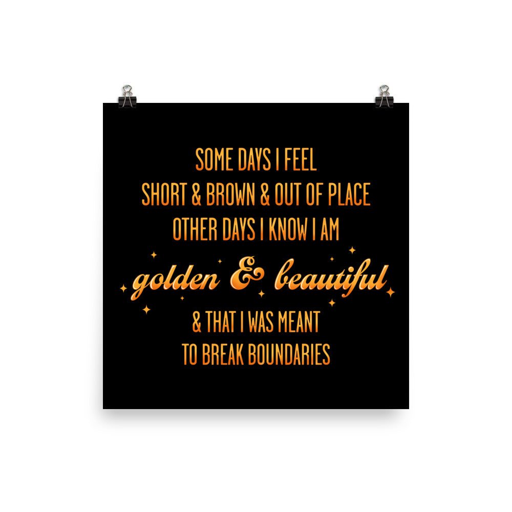 Golden & Beautiful Poster - Black