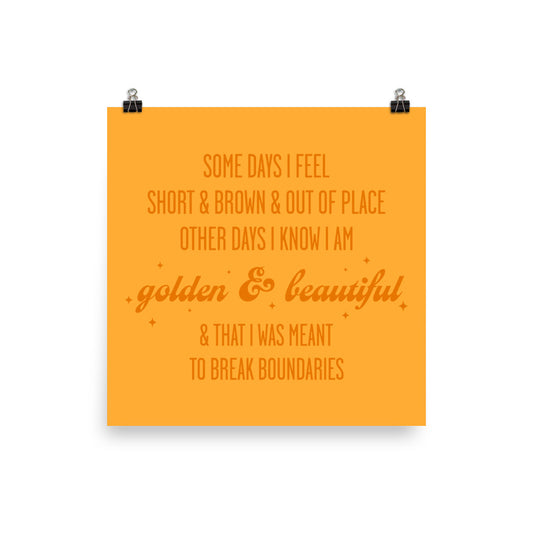 Golden & Beautiful Poster - Gold